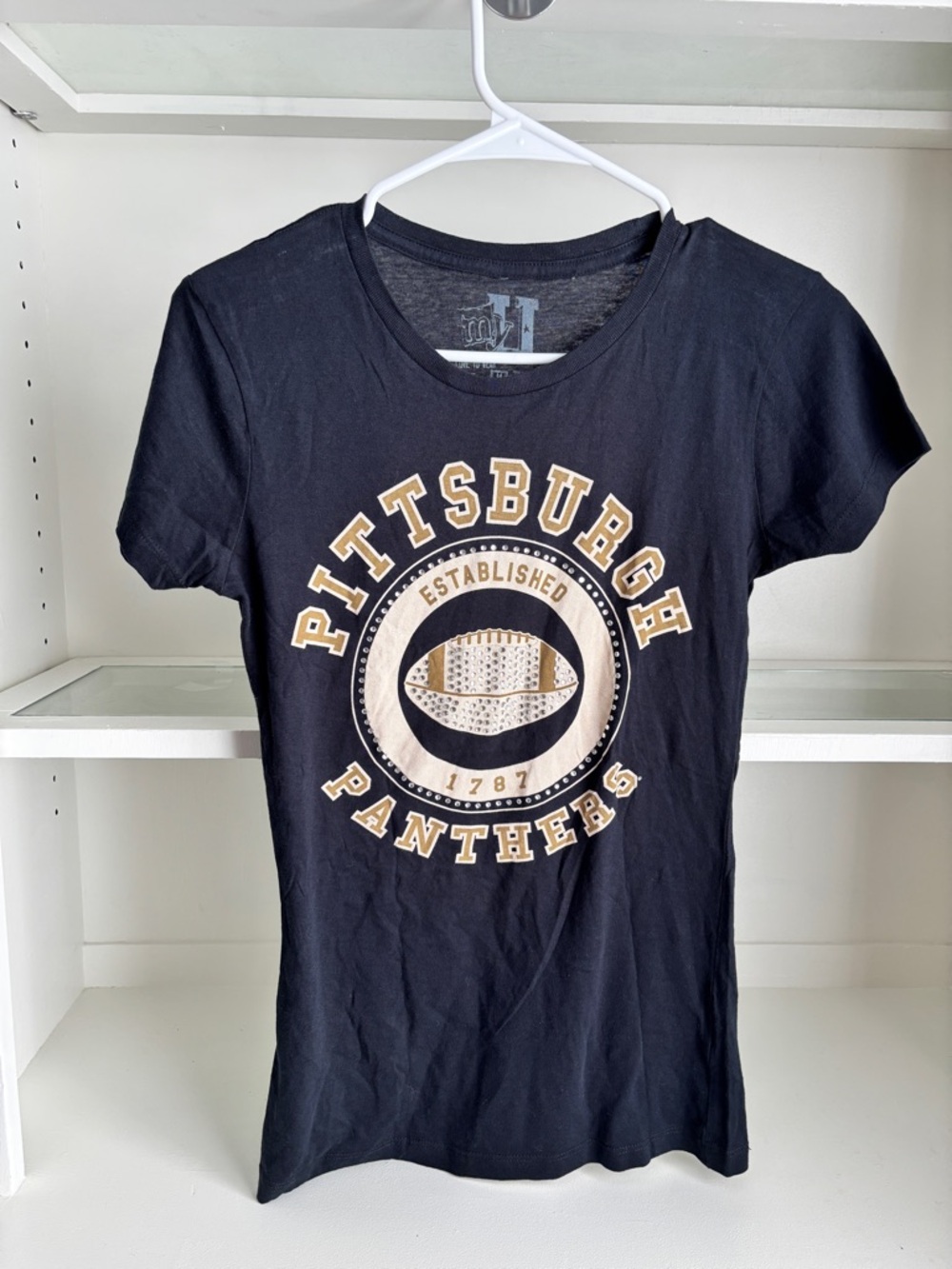 Pittsburgh Panthers Girls Black Graphic Short Sleeve Tee